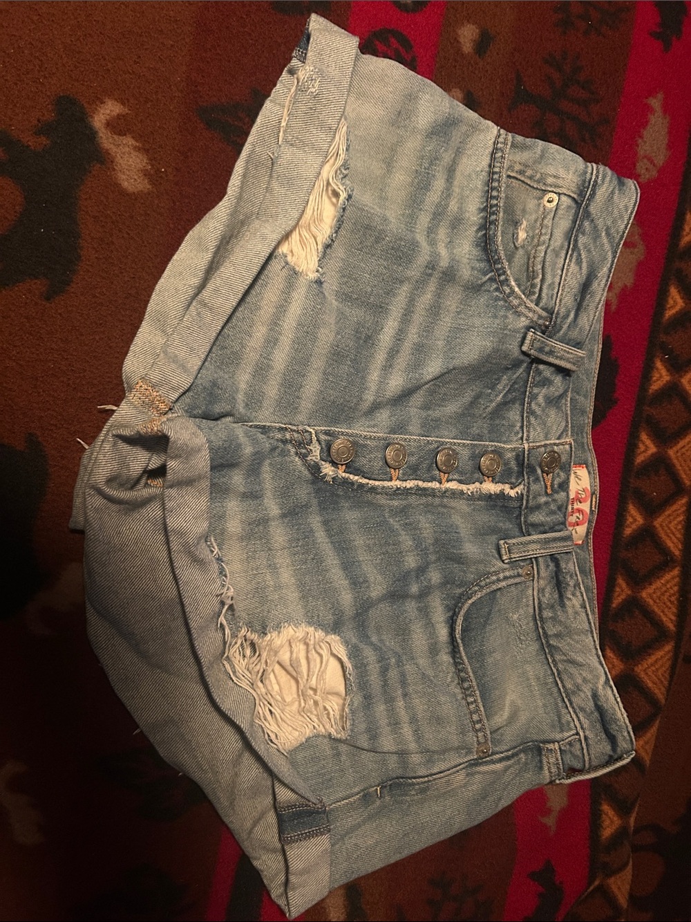 We the Free Light Wash Denim Shorts